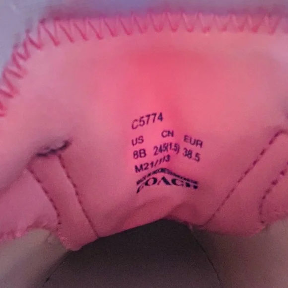 Coach Women's Signature Brown and Pink Sneakers - Picture 5 of 9